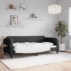 Letto Da Giorno Nero 90x200 Cm İn Tessuto /