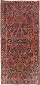 Antik Medaglione Floreale Rosso Ruggine Blu Scuro 92x200 Cm