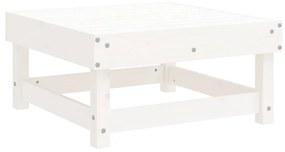 Poggiapiedi da giardino bianco in legno massello di pino