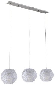 Lampadario Neoclassico Tea bianco paralume bianco 3x E27 NOVECENTO