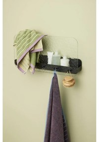 Appendiabiti da parete in metallo nero con ripiano Shack - Hübsch