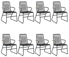 Set da pranzo da giardino 9 pz nero in rattan pvc