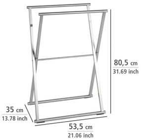 WENKO 22476100 - Porta asciugamani LAVA 53,5x80,5 cm acciaio inox/argento