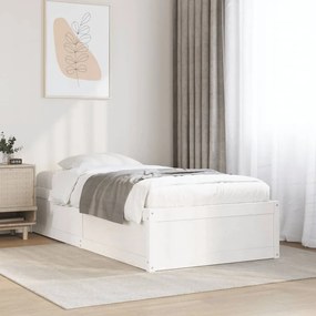 Letto senza materasso bianco 90x190 cm in legno massello pino