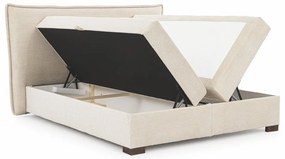Letto boxspring beige con contenitore 200x200 cm Lysa – Ropez