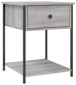 Comodino grigio sonoma 44x45x58 cm in legno multistrato