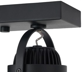 Faretto moderno da superficie nero con LED dimmerabile a 2 luci - Apollo