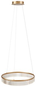 Lampada a sospensione moderna ottone 59cm incl. LED dimmerabile a 3 livelli - Anello Chandelier