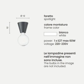 Lampada faretto da interno 12x12 cm FOG in alluminio verniciato Bianco