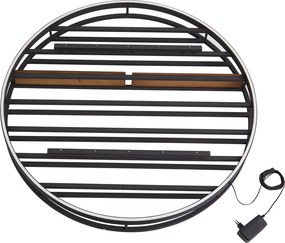 Lampada da parete moderna nera con legno rotondo e LED integrato - Wine Rack