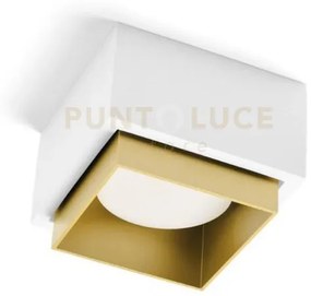 Syme lampada da soffitto 1 luce quadrata ottone in gesso