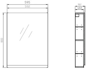 Cersanit S929-018 - Mobile bagno specchio MODUO 80x59,5 cm