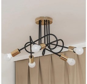 Lampadario a plafone OXFORD 5xE27/15W/230V oro/nero