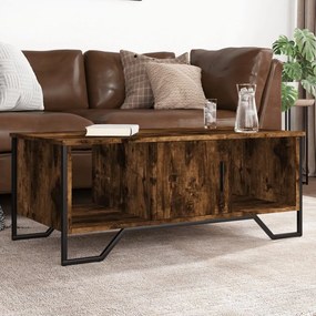 Tavolino Da Salotto Rovere Fumo 100x51x40 Cm Legno Multistrato /