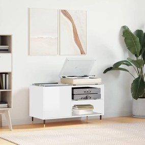 Mobile Porta Dischi Bianco Lucido 85x38x48 Cm Legno Multistrato /