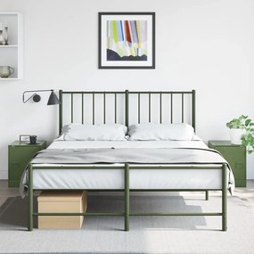 Comodini 2 Pz Verde Oliva 34,5x39x44 Cm İn Acciaio /