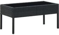 Tavolo da Giardino Nero 75x40x37 cm in Polyrattan cod mxl 34265