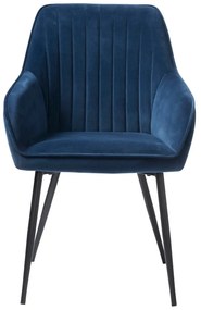 Set di sedie da pranzo blu scuro in imbottito con braccioli 2 pz Nolan Stripe – Unique Furniture