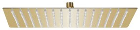 Testa Doccia A Pioggia İn Acciaio Inox 40x40 Cm Quadrata Oro /