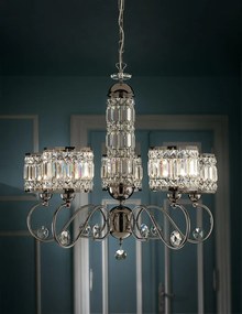 5-light chandelier Chrome black and crystal- 1043/5 - Contemporary - Arredo Luce Cromo