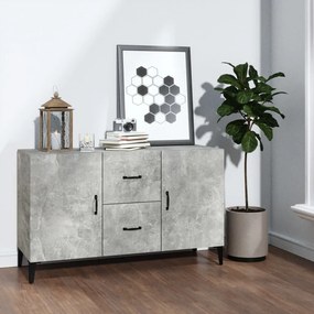 Credenza Grigio Cemento 100x36x60 Cm İn Legno Multistrato /