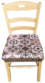 Cuscino da sedia imbottito coprisedia mollettone con fascia elastica fantasia maiolica SET 2 Pezzi