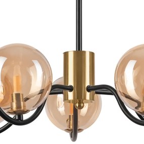 Lampadario a sospensione con supporto rigido GEORGIA 5xG9/5W/230V oro/fumé beige