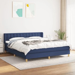 Giroletto A Molle Con Materasso Blu 160x200 Cm İn Tessuto /