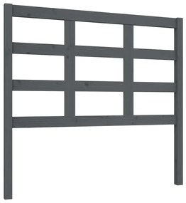Testiera letto grigia 105,5x4x100 cm in legno massello di pino