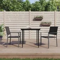 Sedie da Giardino 2 pz Nere 54x62,5x89 cm in Polyrattan 364098