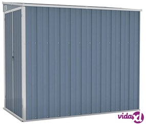 vidaXL Capanno Giardino a Parete Grigio 118x194x178 cm Acciaio Zincato