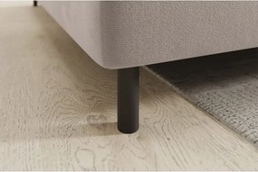 Divano angolare marrone chiaro allungabile/con contenitore (con penisola a sinistra/a L) e rivestimento in velluto Barea – ELTAP