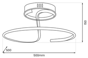 Lampadario a plafone LED DELTA LED/30W/230V nero