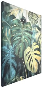 Quadro con elementi dipinti a mano 70x100 cm Monstera - Styler