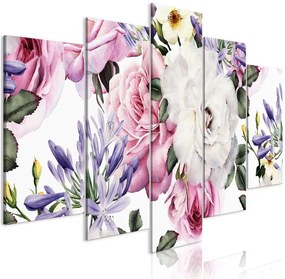 Quadro Rose Composition (5 Parts) Wide Colourful  Colore colorful, Dimensioni e Misure 200x100