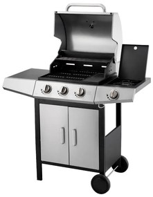 Fieldmann - Griglia a gas 4x bruciatore cromo opaco/nero