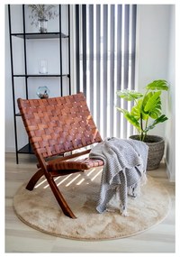 Sedia pieghevole in legno di teak e pelle Montana - House Nordic