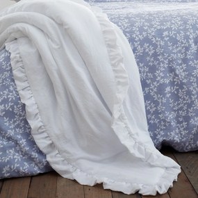 Copriletto bianco per letto matrimoniale 220x230 cm Soft Washed Frill - Bianca