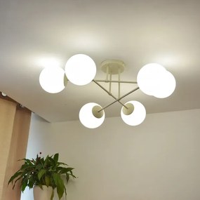 Plafoniera MOON 6xE27/15W/230V crema