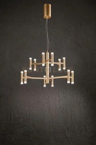 Sospensione in metallo e alluminio  oro opaco candles led 68w 3000k...