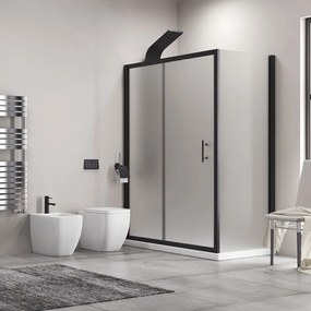 Box doccia vetro piumato 80x150 telaio nero opaco | KFN5000SN - KAMALU