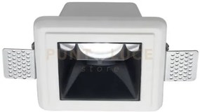 Gfa640- faretto in gesso finitura nera da incasso 1 luce attacco gu...