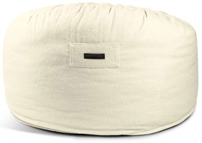 Puof a sacco color crema con rivestimento in bouclé Om 110 – SLOWDOWN