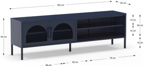 Mobile TV blu scuro 160x50 cm Diora - Marckeric