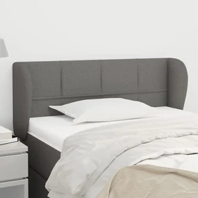 Testiera Ad Orecchio Grigio Scuro 103x23x78/88 Cm İn Tessuto /