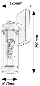 Rabalux 7386 - Lampada da parete esterna KOLTA 1xE27/12W/230V IP44