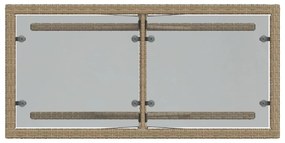 Set da Bistrò 3 pz con Cuscini Beige in Polyrattan