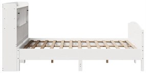 Letto libreria senza materasso bianco 140x190 cm legno di pino