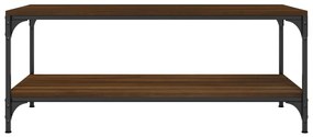 Tavolino salotto rovere marrone 80x50x40 cm legno multistrato