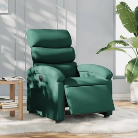 Poltrona Elettrica Reclinabile Verde Scuro İn Tessuto /